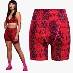 Adidas x Ivy Park Allover Print Red Triangle Bra and Short Tights